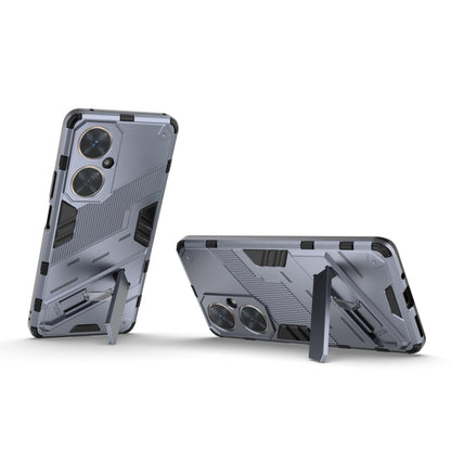 For Huawei nova 11i 4G Punk Armor 2 in 1 PC + TPU Phone Case with Holder(Grey) - Huawei Cases by buy2fix | Online Shopping UK | buy2fix