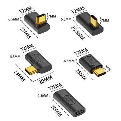 40Gbps 240W USB-C / Type-C Female to USB-C / Type-C Male 3D Bend Adapter(Black) - Cable & Adapters by buy2fix | Online Shopping UK | buy2fix