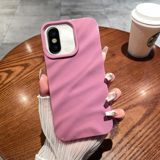 For iPhone X / XS Solid Color Wave Texture TPU Phone Case(Taro Purple) - More iPhone Cases by buy2fix | Online Shopping UK | buy2fix