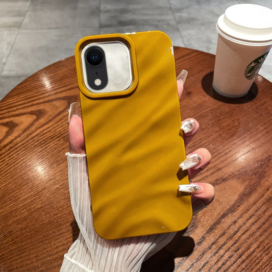 For iPhone XR Solid Color Wave Texture TPU Phone Case(Ginger) - More iPhone Cases by buy2fix | Online Shopping UK | buy2fix
