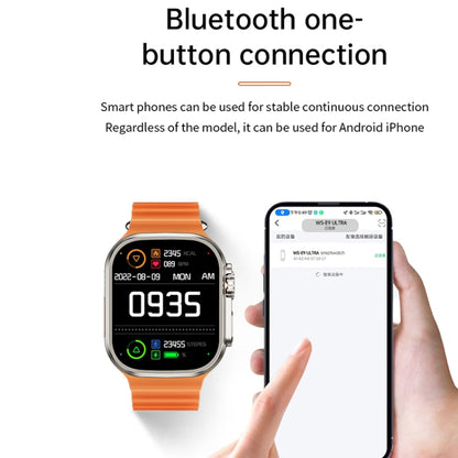 WS-E9 Ultra 2.2 inch IP67 Waterproof Silicone Band Smart Watch, Support Heart Rate / NFC(Blue) - Smart Watches by buy2fix | Online Shopping UK | buy2fix