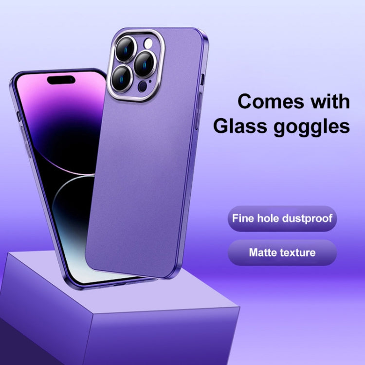 For iPhone 14 Pro Frosted Metal Material Phone Case with Lens Protection(Grey) - iPhone 14 Pro Cases by buy2fix | Online Shopping UK | buy2fix