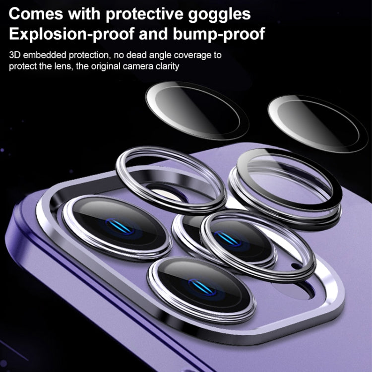 For iPhone 14 Pro Frosted Metal Material Phone Case with Lens Protection(Blue) - iPhone 14 Pro Cases by buy2fix | Online Shopping UK | buy2fix