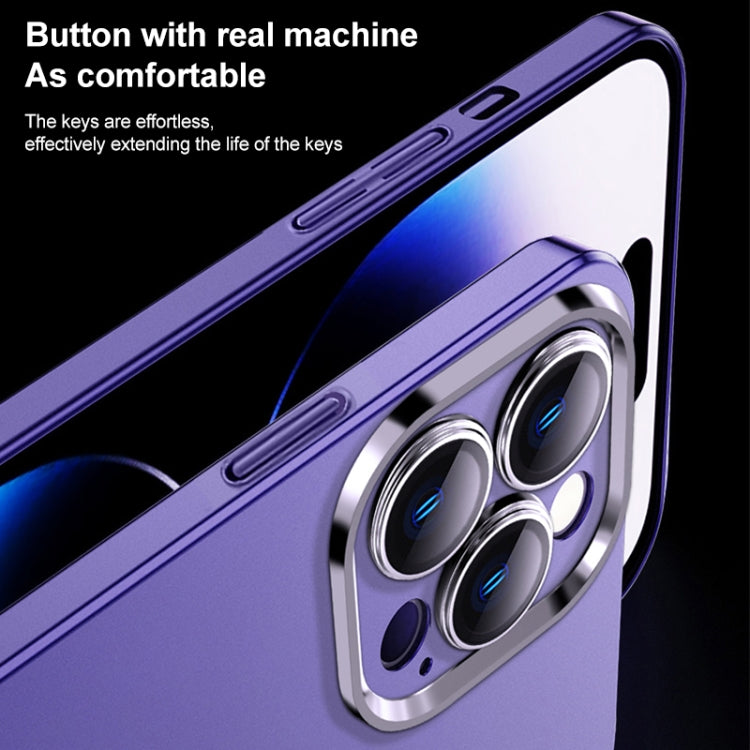 For iPhone 14 Pro Max Frosted Metal Material Phone Case with Lens Protection(White) - iPhone 14 Pro Max Cases by buy2fix | Online Shopping UK | buy2fix