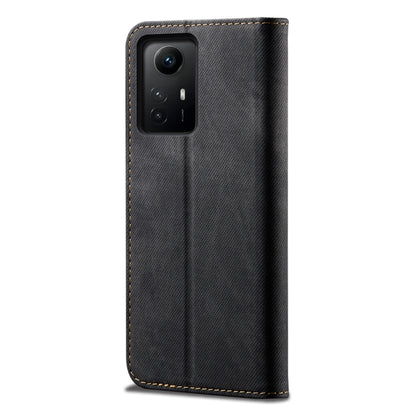 For Xiaomi Redmi Note 12S Denim Texture Flip Leather Phone Case(Black) - Xiaomi Cases by buy2fix | Online Shopping UK | buy2fix