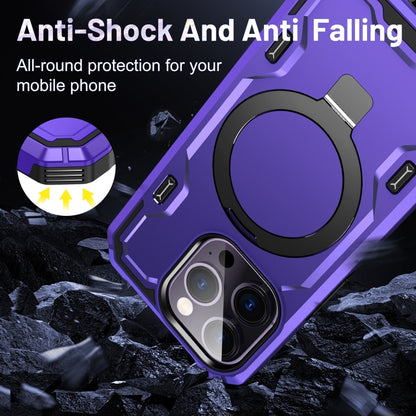 For iPhone 14 Plus Patronus MagSafe Magnetic Holder Phone Case(Purple) - iPhone 14 Plus Cases by buy2fix | Online Shopping UK | buy2fix