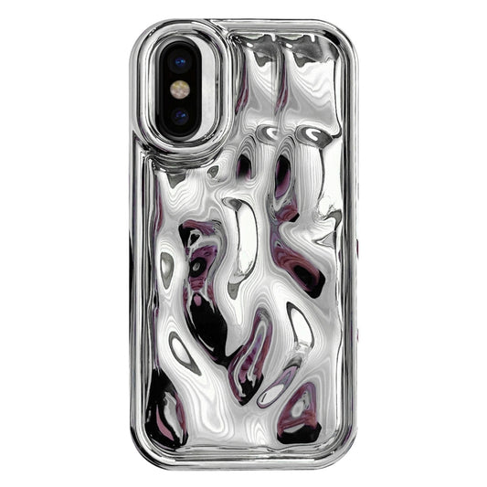 For iPhone XS Max Electroplating Meteorite Texture TPU Phone Case(Silver) - More iPhone Cases by buy2fix | Online Shopping UK | buy2fix