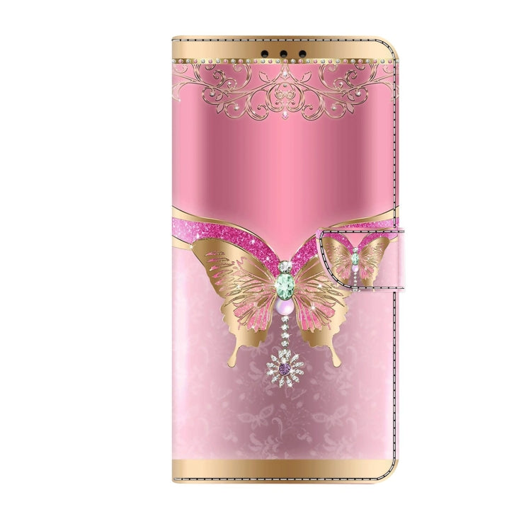 For Xiaomi Redmi Note 12 Pro+ Crystal 3D Shockproof Protective Leather Phone Case(Pink Bottom Butterfly) - Xiaomi Cases by buy2fix | Online Shopping UK | buy2fix