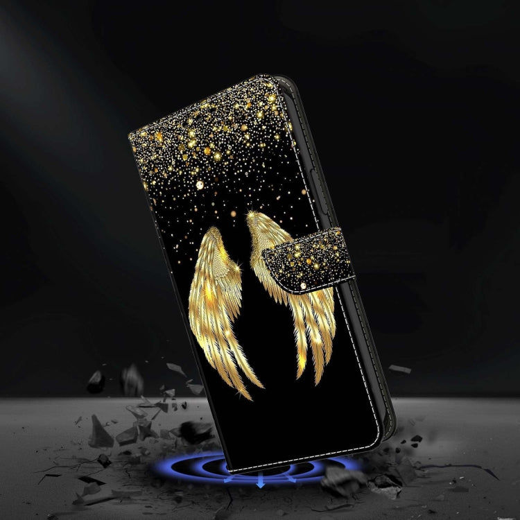 For Xiaomi Redmi Note 12 4G Crystal 3D Shockproof Protective Leather Phone Case(Golden Wings) - Xiaomi Cases by buy2fix | Online Shopping UK | buy2fix