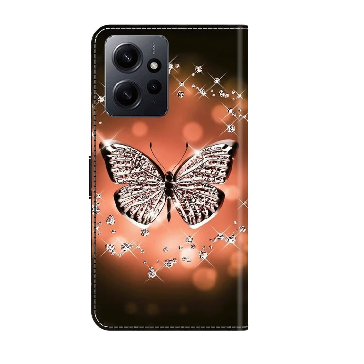 For Xiaomi Redmi Note 12 4G Crystal 3D Shockproof Protective Leather Phone Case(Crystal Butterfly) - Xiaomi Cases by buy2fix | Online Shopping UK | buy2fix