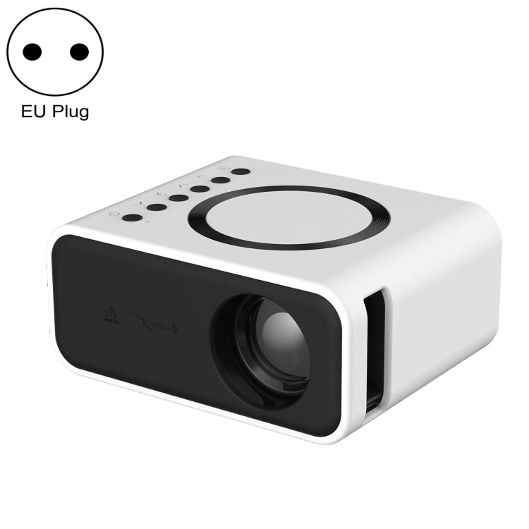 T300S 320x240 24ANSI Lumens Mini LCD Projector Supports Wired & Wireless Same Screen, Specification:EU Plug(White) - Mini Projector by buy2fix | Online Shopping UK | buy2fix