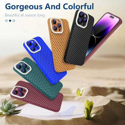 For iPhone 14 Hollow Heat Dissipation TPU Phone Case(Rose Red) - iPhone 14 Cases by buy2fix | Online Shopping UK | buy2fix