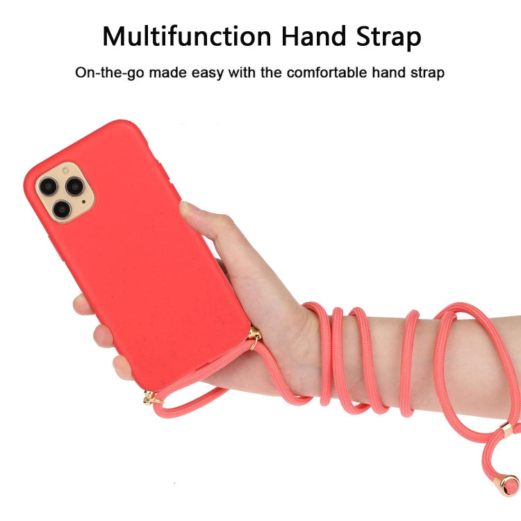 For iPhone 15 Pro Wheat Straw Material + TPU Phone Case with Lanyard(Red) - iPhone 15 Pro Cases by buy2fix | Online Shopping UK | buy2fix