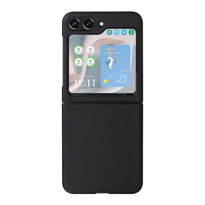 For Samsung Galaxy Z Flip5 5G PU Leather PC Phone Case(Black) - Galaxy Z Flip5 Cases by buy2fix | Online Shopping UK | buy2fix