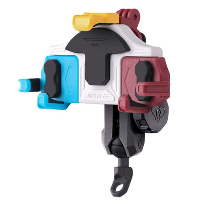 MOTOSLG Crab Motorcycle Phone Clamp Bracket L-Type Rear Mirror Mount with Anti-theft Lock(Blue White Red) - Holder by MOTOLSG | Online Shopping UK | buy2fix