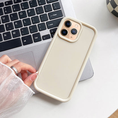 For iPhone 11 Pro Shockproof Frame Frosted TPU Phone Case(Beige) - iPhone 11 Pro Cases by buy2fix | Online Shopping UK | buy2fix