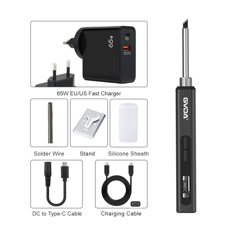 GVDA GD300 Intelligent Internal Heating Digital Display Constant Temperature Maintenance Electric Soldering Iron with 65W Charger - Electric Soldering Iron by GVDA | Online Shopping UK | buy2fix