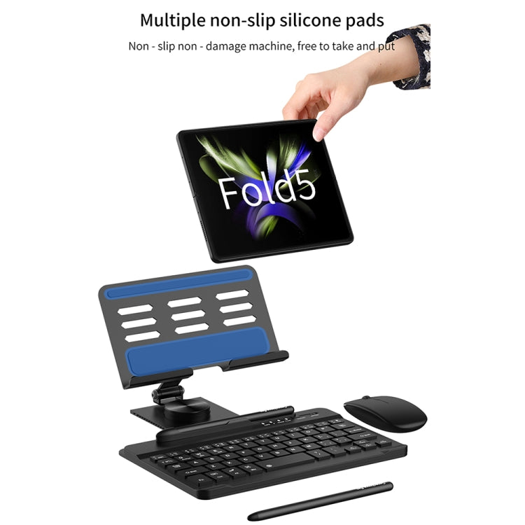 For Samsung Galaxy Z Fold5 GKK Folding Bluetooth Keyboard Holder with Pen + Holder + Keyboard + Mouse(Black) - Samsung Keyboard by GKK | Online Shopping UK | buy2fix