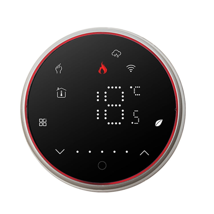 BHT-6001GCLW 95-240V AC 5A Smart Round Thermostat Boiler Heating LED Thermostat With WiFi(Black) - Thermostat & Thermometer by buy2fix | Online Shopping UK | buy2fix