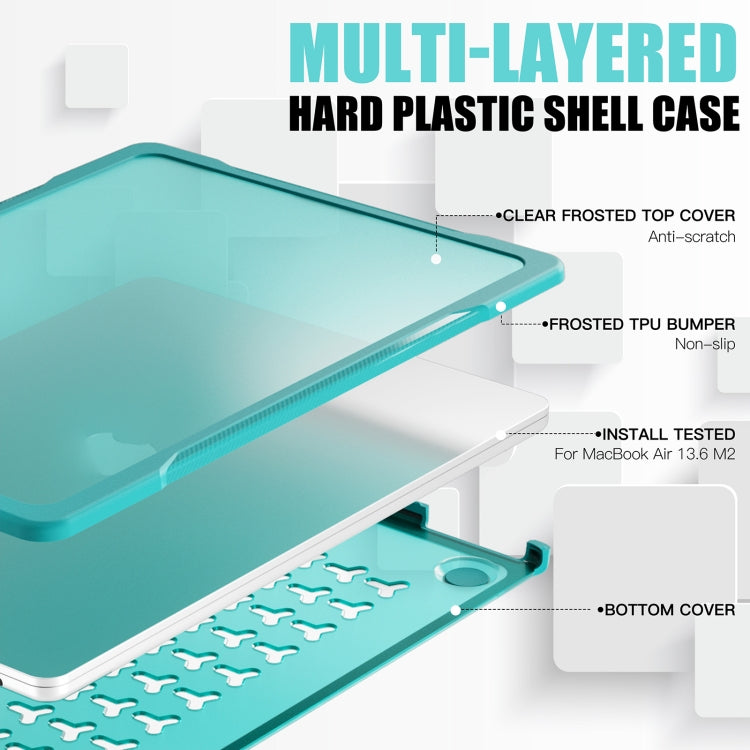 For MacBook Air 13.6 inch A2681 2022 Translucent Laptop Protective Case(Light Blue) - MacBook Air Cases by buy2fix | Online Shopping UK | buy2fix