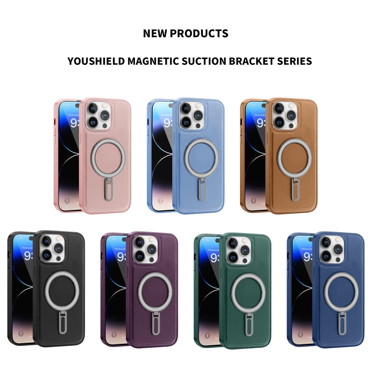 For iPhone 11 MagSafe Magnetic Holder Phone Case(Brown) - iPhone 11 Cases by buy2fix | Online Shopping UK | buy2fix