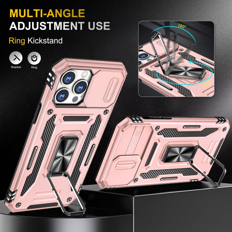 For iPhone 15 Pro Max Armor PC + TPU Camera Shield Phone Case(Rose Gold) - iPhone 15 Pro Max Cases by buy2fix | Online Shopping UK | buy2fix