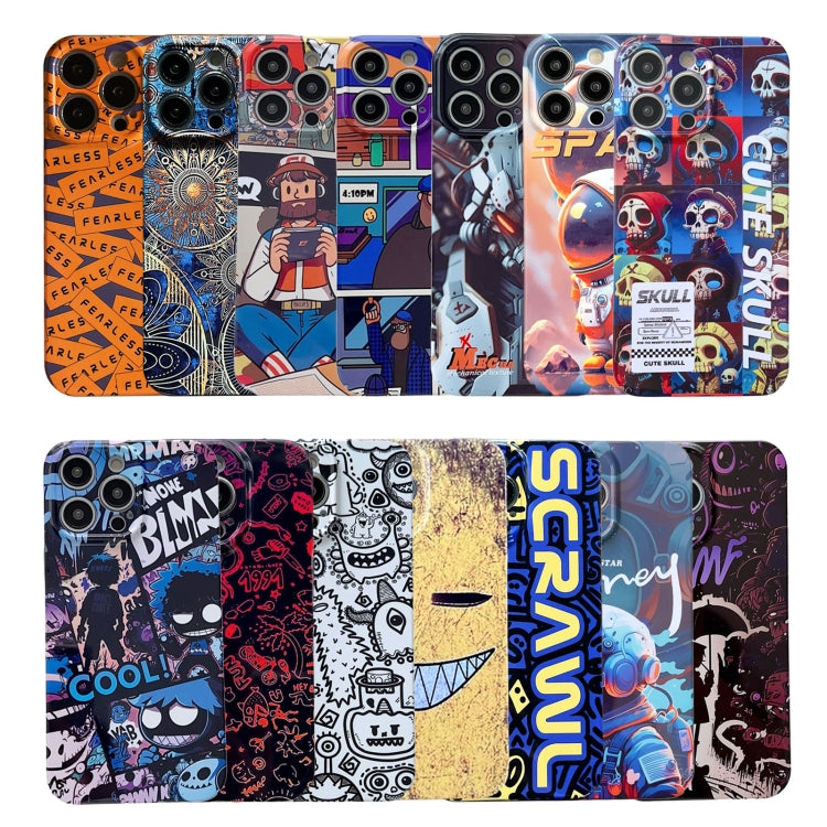 For iPhone 15 Pro Max Painted Pattern Precise Hole PC Phone Case(Orange Label) - iPhone 15 Pro Max Cases by buy2fix | Online Shopping UK | buy2fix