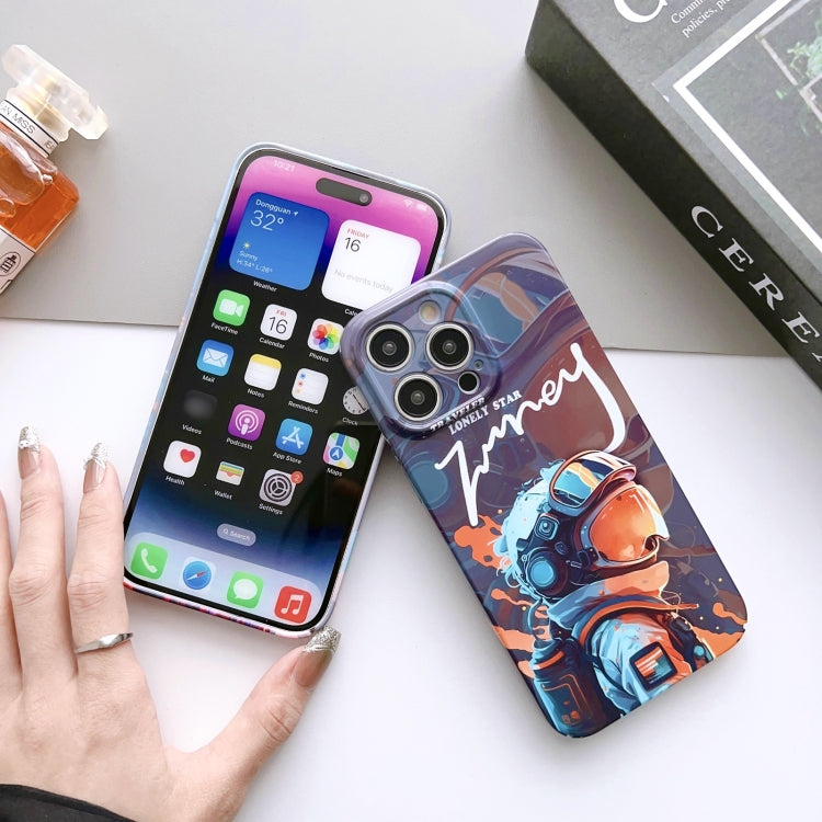 For iPhone SE 2022 / 2020 / 8 / 7 Painted Pattern Precise Hole PC Phone Case(Purple Astronaut) - iPhone SE 2022 / 2020 / 8 / 7 Cases by buy2fix | Online Shopping UK | buy2fix