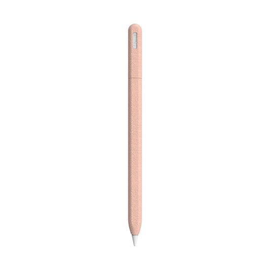 For Apple Pencil 2 LOVE MEI Frosted Leather Texture Silicone Protective Pen Case(Pink) - Pencil Accessories by LOVE MEI | Online Shopping UK | buy2fix