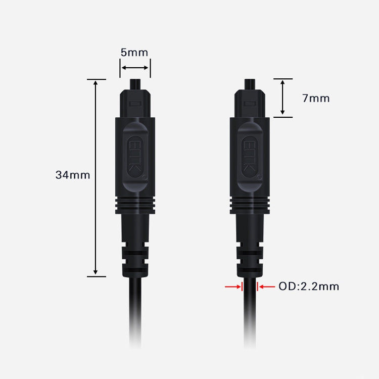 2m EMK OD2.2mm Digital Audio Optical Fiber Cable Plastic Speaker Balance Cable(Sky Blue) - Audio Optical Cables by EMK | Online Shopping UK | buy2fix