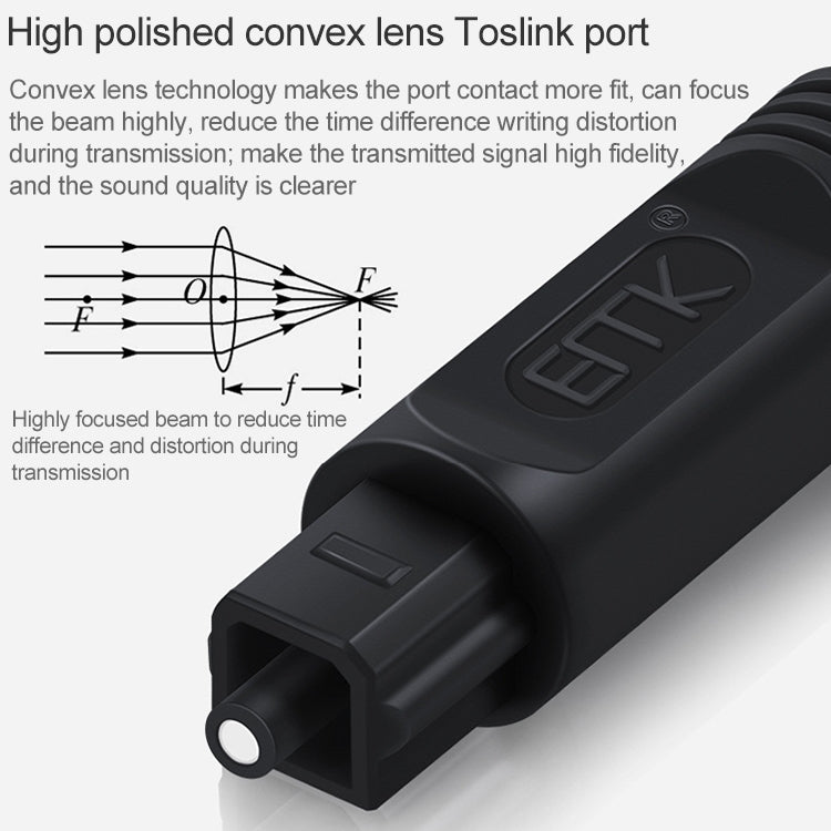 3m EMK OD2.2mm Digital Audio Optical Fiber Cable Plastic Speaker Balance Cable(Black) -  by EMK | Online Shopping UK | buy2fix