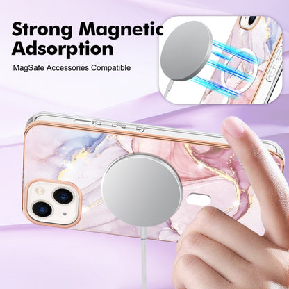 For iPhone 13 Marble Pattern Dual-side IMD Magsafe TPU Phone Case(Rose Gold 005) - iPhone 13 Cases by buy2fix | Online Shopping UK | buy2fix