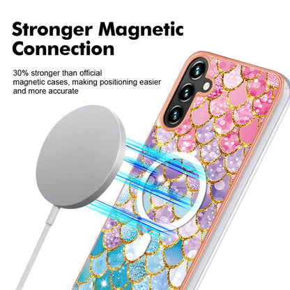 For Samsung Galaxy A34 5G Marble Pattern Dual-side IMD Magsafe TPU Phone Case(Colorful Scales) - Galaxy Phone Cases by buy2fix | Online Shopping UK | buy2fix