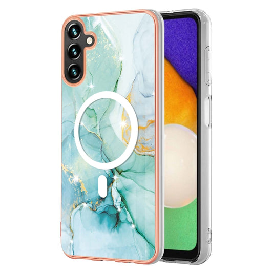 For Samsung Galaxy A54 5G Marble Pattern Dual-side IMD Magsafe TPU Phone Case(Green 003) - Galaxy Phone Cases by buy2fix | Online Shopping UK | buy2fix