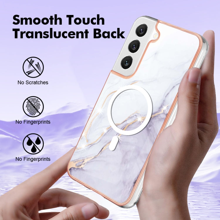 For Samsung Galaxy S22 5G Marble Pattern Dual-side IMD Magsafe TPU Phone Case(White 006) - Galaxy S22 5G Cases by buy2fix | Online Shopping UK | buy2fix