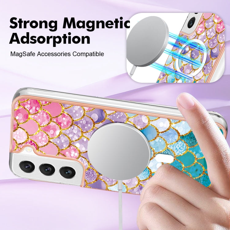 For Samsung Galaxy S22 5G Marble Pattern Dual-side IMD Magsafe TPU Phone Case(Colorful Scales) - Galaxy S22 5G Cases by buy2fix | Online Shopping UK | buy2fix