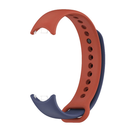 For Xiaomi Mi Band 8 Mijobs Dual Color Silicone Watch Band(Midnight Blue+Orange) - Watch Bands by MIJOBS | Online Shopping UK | buy2fix