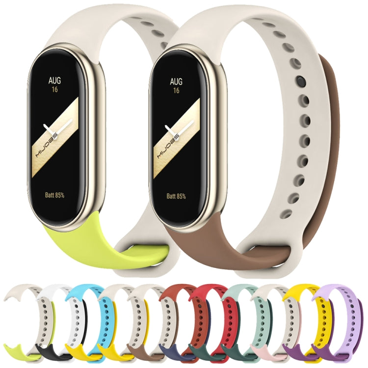 For Xiaomi Mi Band 8 Mijobs Dual Color Silicone Watch Band(Yellow+Grey) - Watch Bands by MIJOBS | Online Shopping UK | buy2fix