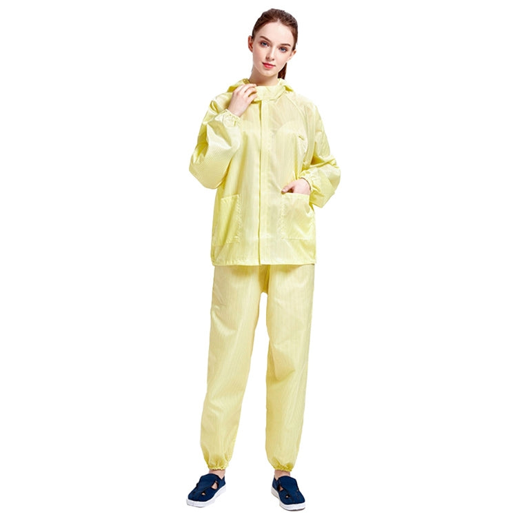 Striped Anti-static Split Hood Dust-proof Work Suit, Size:XXL(Yellow) - Protective Clothing by buy2fix | Online Shopping UK | buy2fix