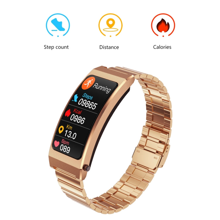 K13S 1.14 inch TFT Screen Silicone Strap Smart Calling Bracelet Supports Sleep Management/Blood Oxygen Monitoring(Rose Gold) - Smart Wristbands by buy2fix | Online Shopping UK | buy2fix