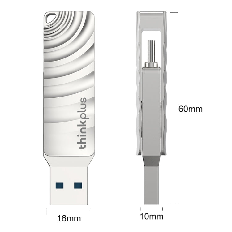 Lenovo Thinkplus MU232 USB 3.2 + USB-C / Type-C Dual Head Flash Drive, Memory:256GB - USB Flash Drives by Lenovo | Online Shopping UK | buy2fix