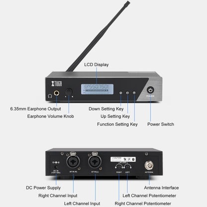XTUGA  IEM1100 Professional Wireless In Ear Monitor System 4 BodyPacks(EU Plug) - Microphone by XTUGA | Online Shopping UK | buy2fix