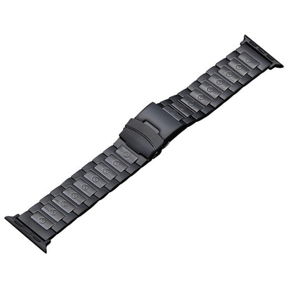 For Apple Watch Series 4 40mm Safety Buckle Titanium Steel Watch Band(Black) - Watch Bands by buy2fix | Online Shopping UK | buy2fix