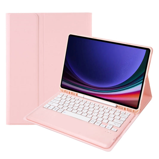 A810B For Samsung Galaxy Tab S9+ Pen Slot Detachable Bluetooth Keyboard Leather Tablet Case(Pink) - Samsung Keyboard by buy2fix | Online Shopping UK | buy2fix