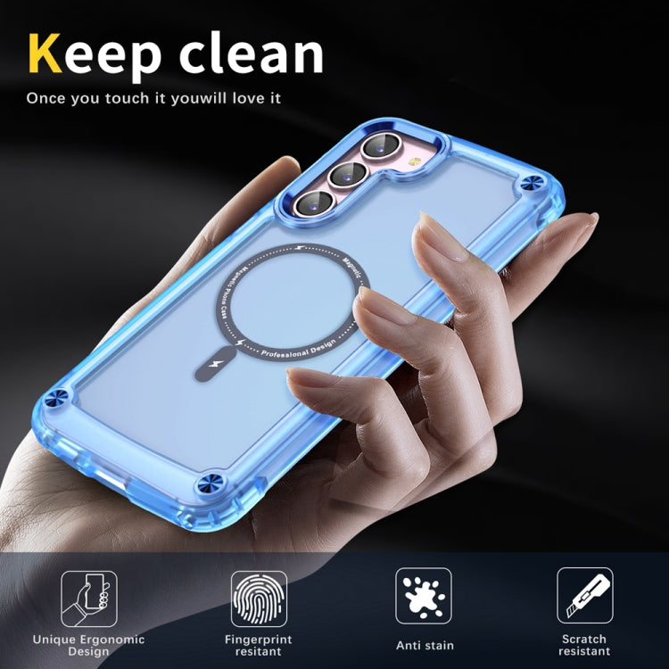 For Samsung Galaxy S23 5G Skin Feel TPU + PC MagSafe Magnetic Phone Case(Transparent Blue) - Galaxy S23 5G Cases by buy2fix | Online Shopping UK | buy2fix