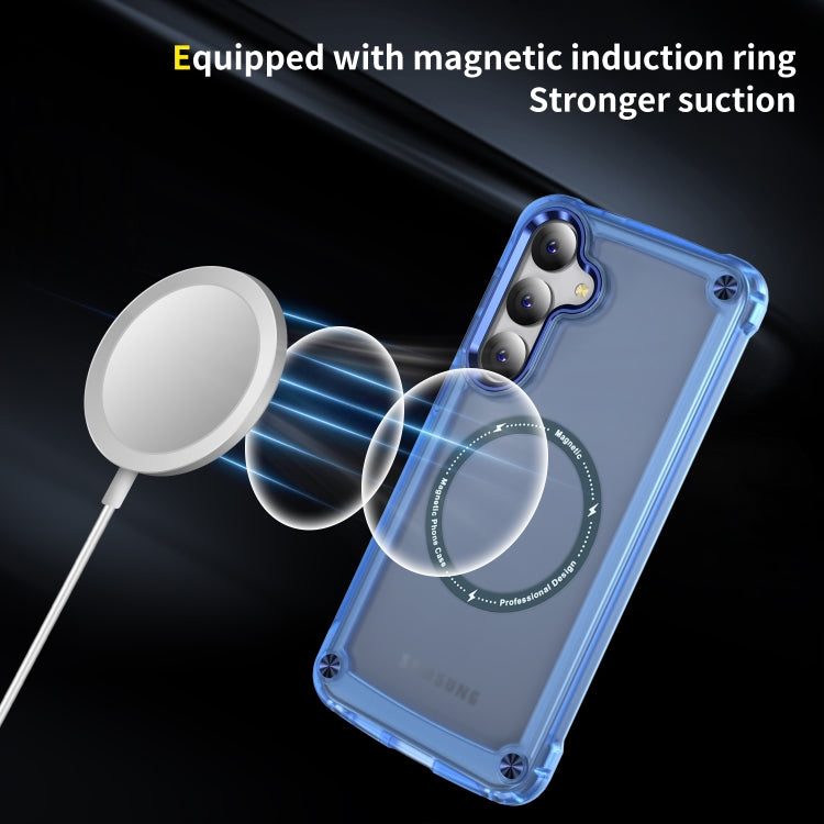 For Samsung Galaxy S24+ 5G Skin Feel TPU + PC MagSafe Magnetic Phone Case(Transparent Blue) - Galaxy S24+ 5G Cases by buy2fix | Online Shopping UK | buy2fix