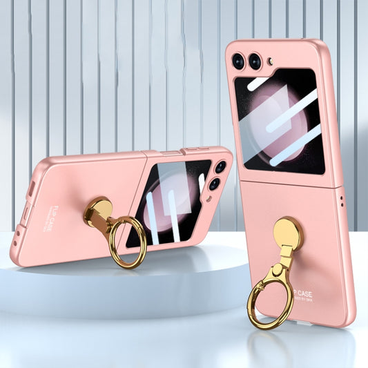 For Samsung Galaxy Z Flip5 GKK Ultra-thin Triaxial Ring Holder PC Phone Case(Pink) - Galaxy Z Flip5 Cases by GKK | Online Shopping UK | buy2fix