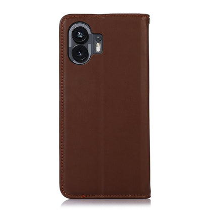 For Nothing Phone 2 KHAZNEH Nappa Top Layer Cowhide Leather Phone Case(Brown) - More Brand by buy2fix | Online Shopping UK | buy2fix