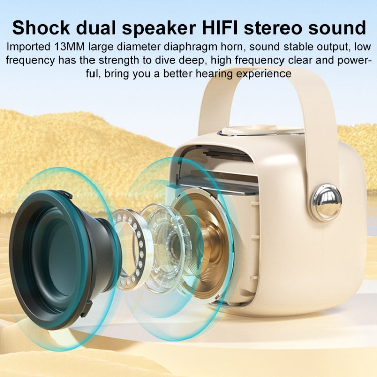 WK D43 Mini Karaoke Bluetooth Speaker(Beige) - Microphone by WK | Online Shopping UK | buy2fix