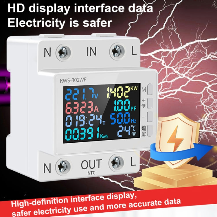 KWS-302 170-270V Multifunctional AC Digital Display Rail Voltage and Current Monitoring Meter - Current & Voltage Tester by buy2fix | Online Shopping UK | buy2fix